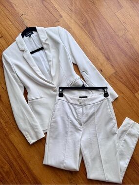 Express Women's White Tailored Blazer & Pants Set